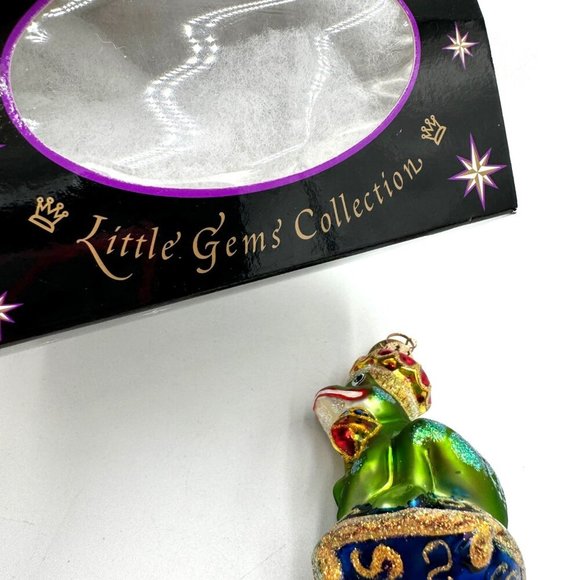 Royal Green Frog Christopher Radko JUST ONE KISS Christmas ornament Lil Gem - Picture 7 of 9
